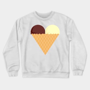 Chocolate And Banana Love Heart Ice-Cream Digital Art | Melanie Jensen Illustrations Crewneck Sweatshirt